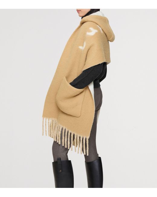 Burberry Natural Wool-Blend Hooded Scarf