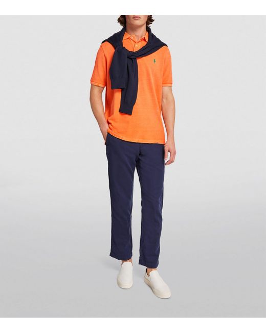 Polo Ralph Lauren Orange Weathered Polo Shirt for men