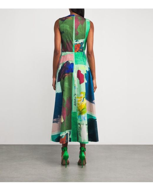 Roksanda Green Cotton Bow-Detail Nura Midi Dress