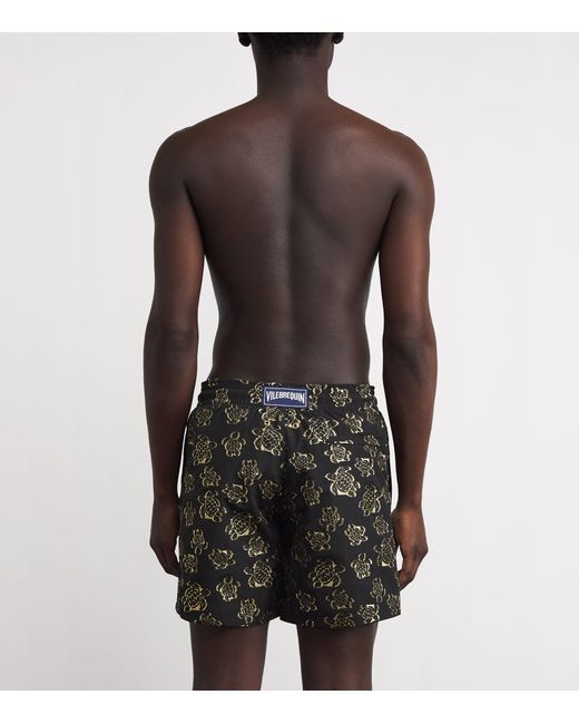 Vilebrequin Gray Embroidered Ronde Des Tortues Swim Shorts for men