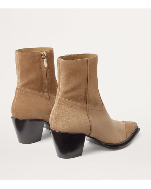 Jimmy Choo Brown Cece 60 Suede Ankle Boots