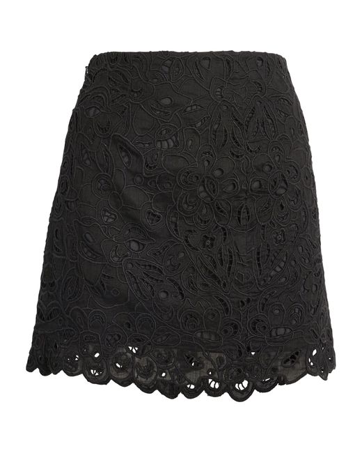Isabel Marant Black Scalloped Dina Mini Skirt