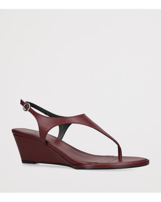 Aeyde Brown Leather Roose Wedge Sandals 55