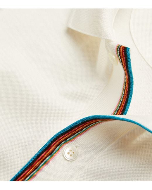 Paul Smith White Signature Stripe Polo Shirt for men