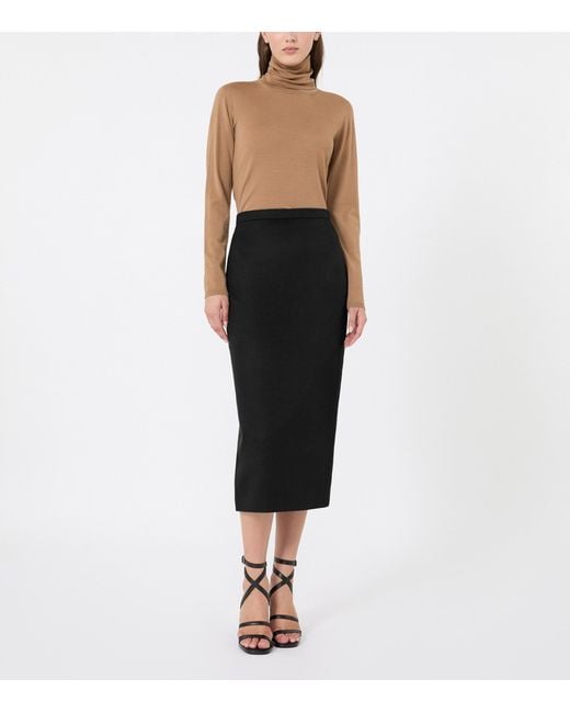 Max Mara Brown Virgin Wool Rollneck Sweater