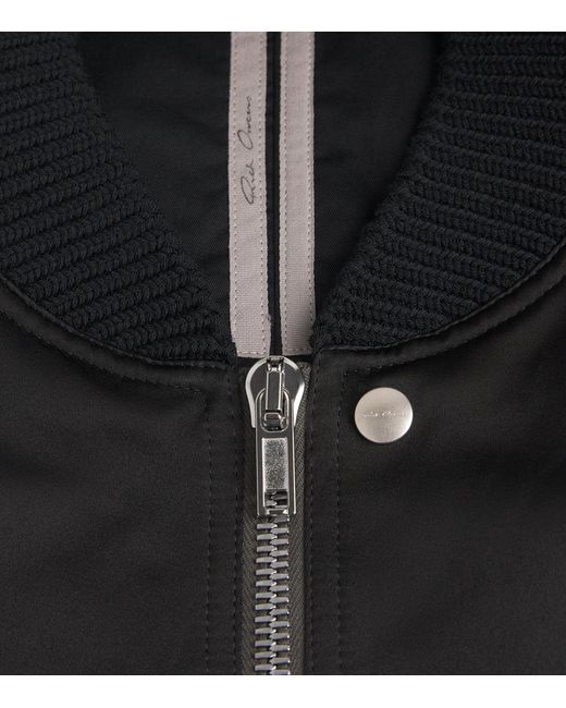 Rick Owens Black Padded Bomber Jacket for men