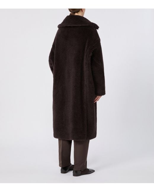 Max Mara Black Alpaca-Wool-Silk Teddy Bear Icon Coat