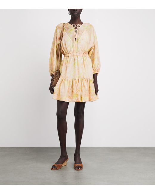 Sandro Natural Floral Print Mini Dress