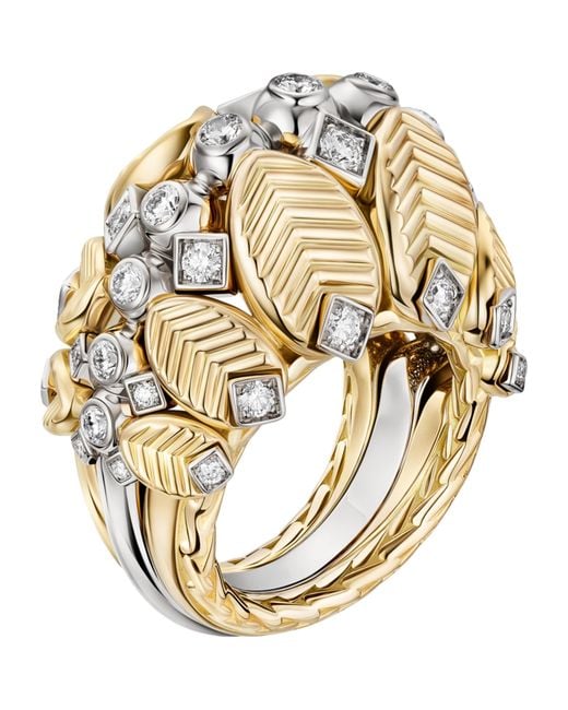 Cartier Metallic And Diamond Grain De Café Ring