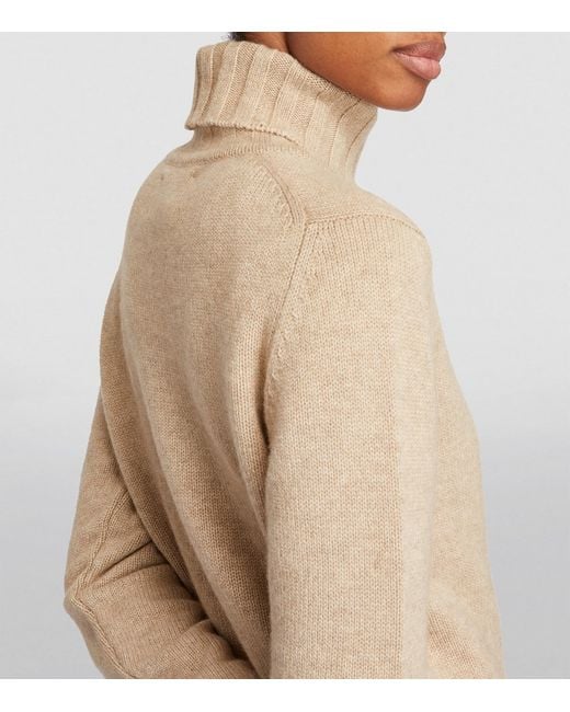 Harrods Natural Cashmere Rollneck Sweater