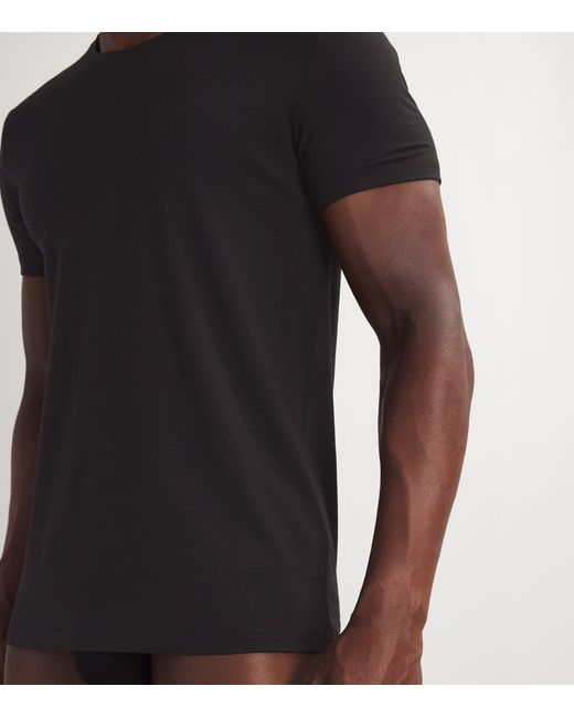 Falke Black Wool-Blend Daily Climawool T-Shirt for men