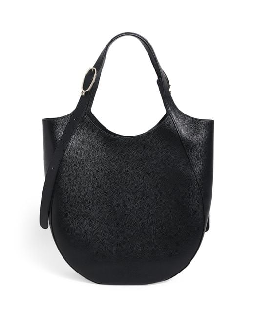Longchamp Black Extra Large Leather Le Foulonné Top-Handle Bag