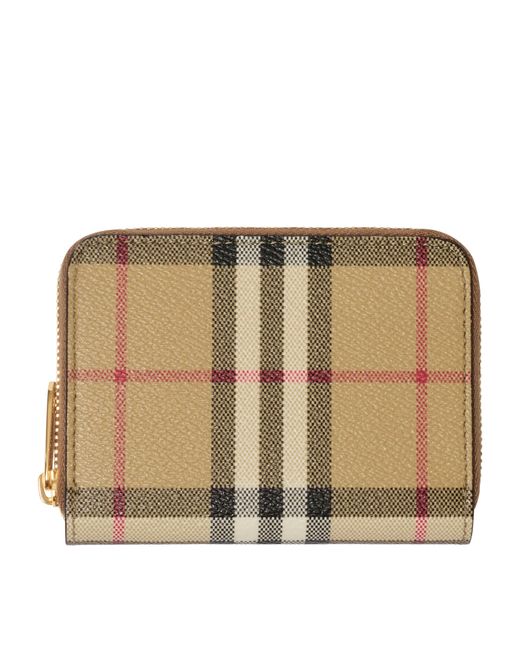 Burberry Natural Check Zip Card Holder