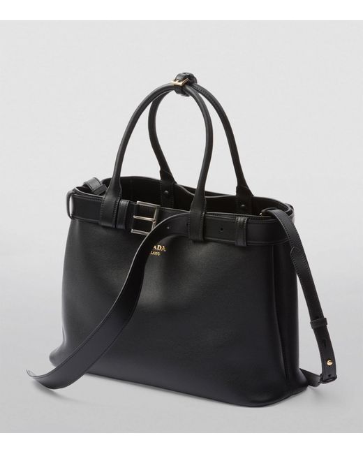 Prada Black Large Leather Buckle Tote Bag