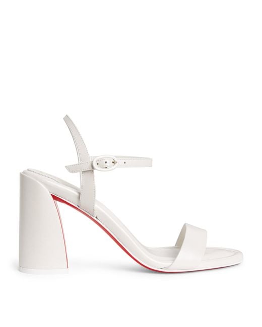 Christian Louboutin White Miss Jane Nappa Leather Sandals 85
