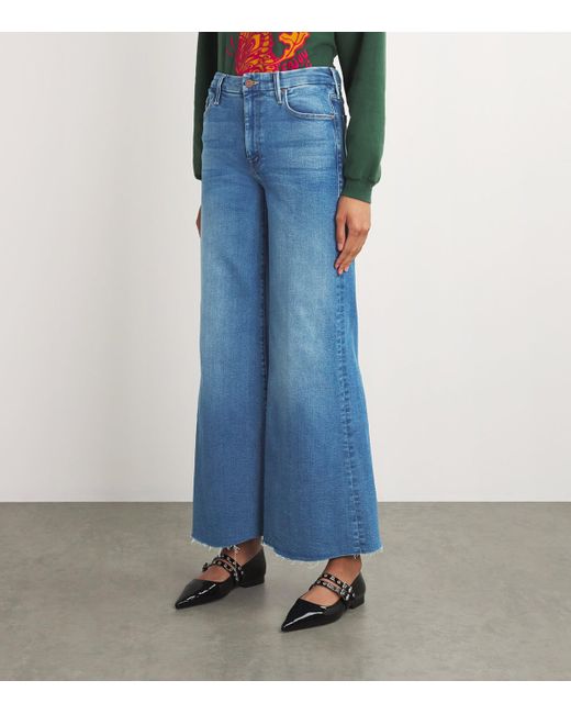 Mother Blue The Lil Roller Fray Wide-Leg Jeans