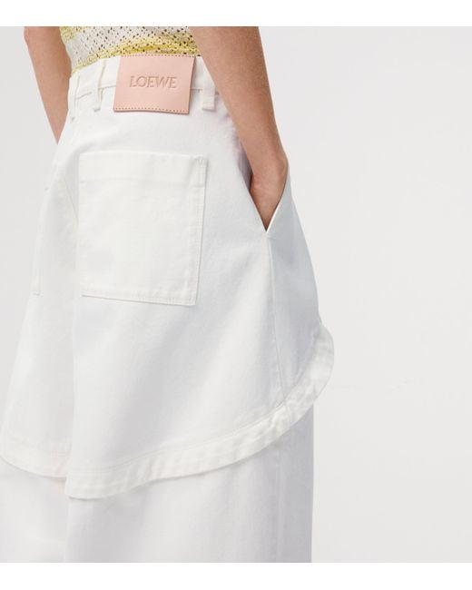 Loewe White X Paula's Ibiza Cotton Panelled Trousers