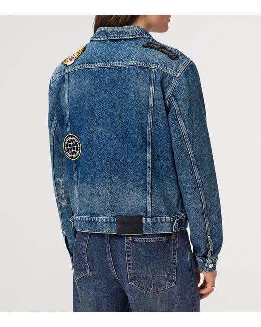 AllSaints Blue Exile Patch Denim Jacket for men
