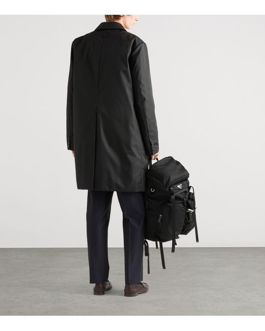 Prada Black Re-Nylon Overcoat for men