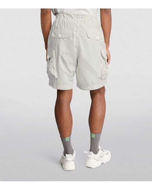 And Wander Gray Oversized Cargo Shorts for men