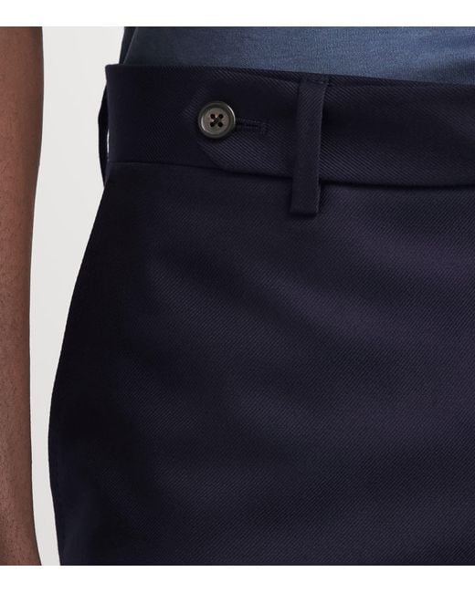 Corneliani Blue Virgin Wool Slim Trousers for men