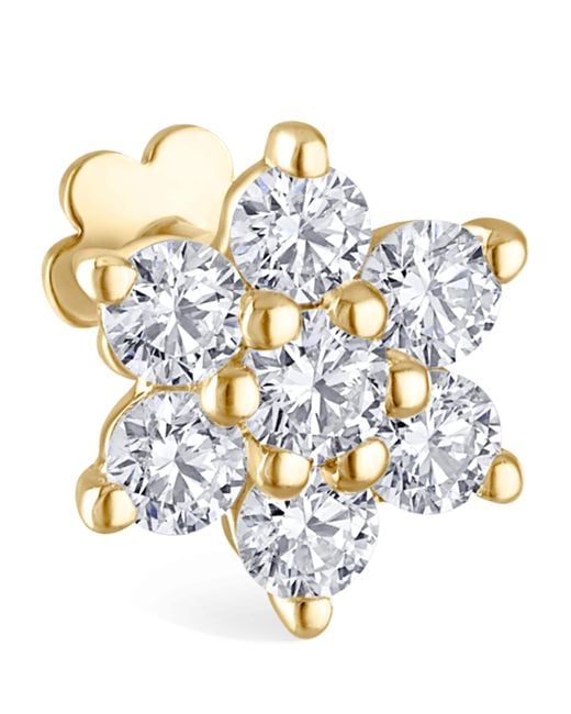 Maria Tash Metallic Diamond Flower Threaded Stud Earring