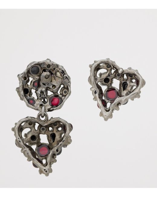 Saint Laurent Black Embellished Cassandre Earrings for men
