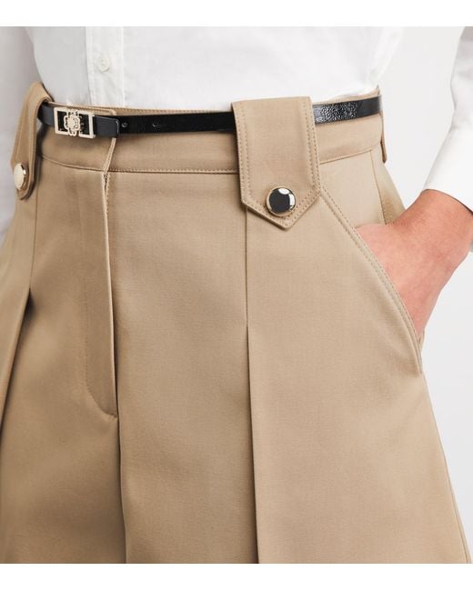 Maje Natural Cotton Pleated Shorts