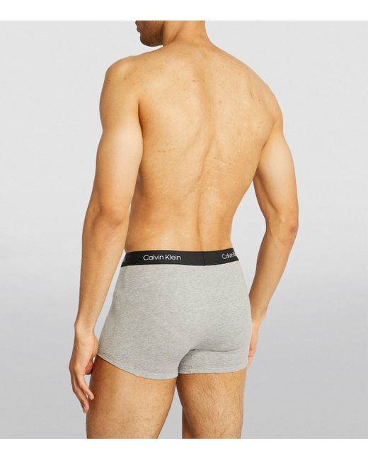 Calvin Klein White Cotton Stretch Hip Briefs (Pack Of 3) for men