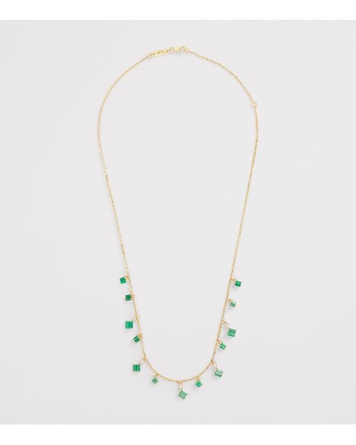 Suzanne Kalan Metallic Diamond And Emerald Bold Cascade Necklace