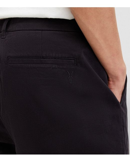 AllSaints Black Stretch-cotton Neiva Shorts for men
