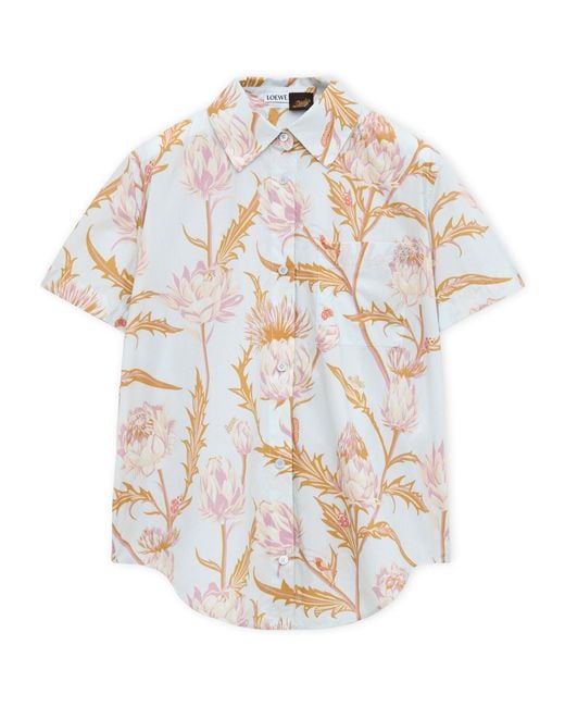 Loewe White X Paula's Ibiza Artichoke Short-Sleeve Shirt
