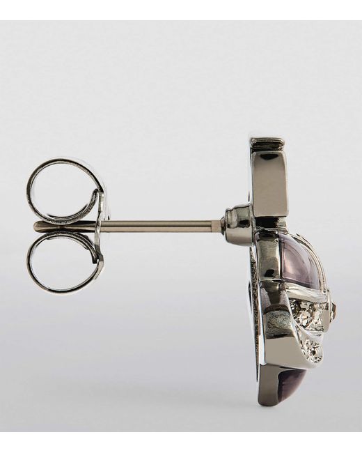 Vivienne Westwood Metallic Diamante Heart Single Stud Earring for men