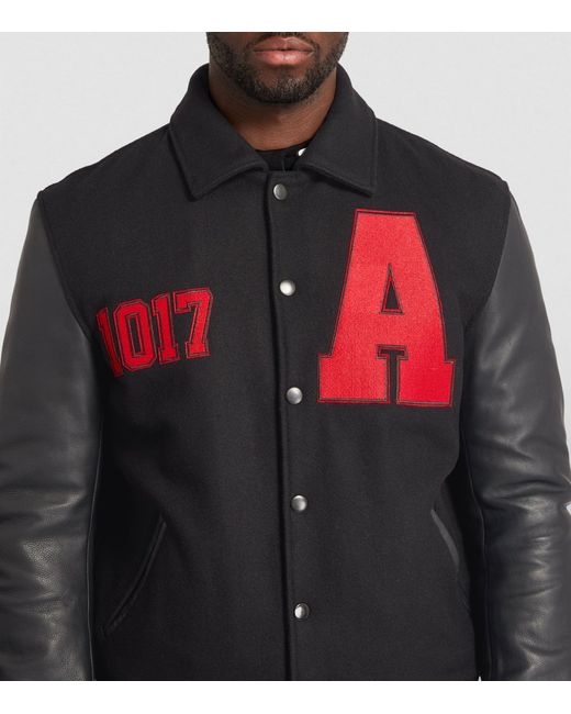1017 ALYX 9SM Leather Embroidered Varsity Jacket | Harrods FR