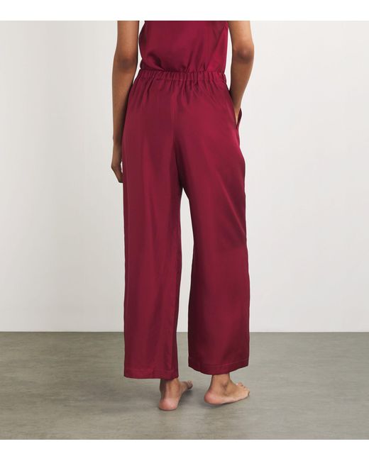 Asceno Red Silk Isola Trousers