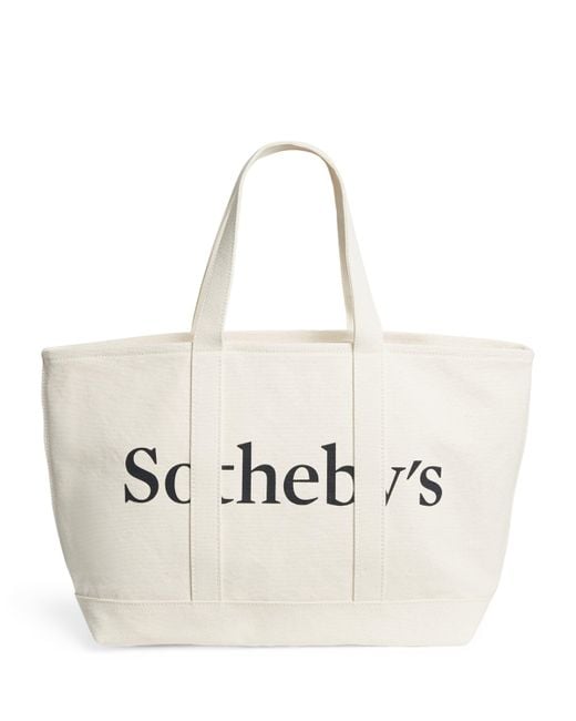 FRAME White X Sotheby's Cotton Canvas Tote Bag