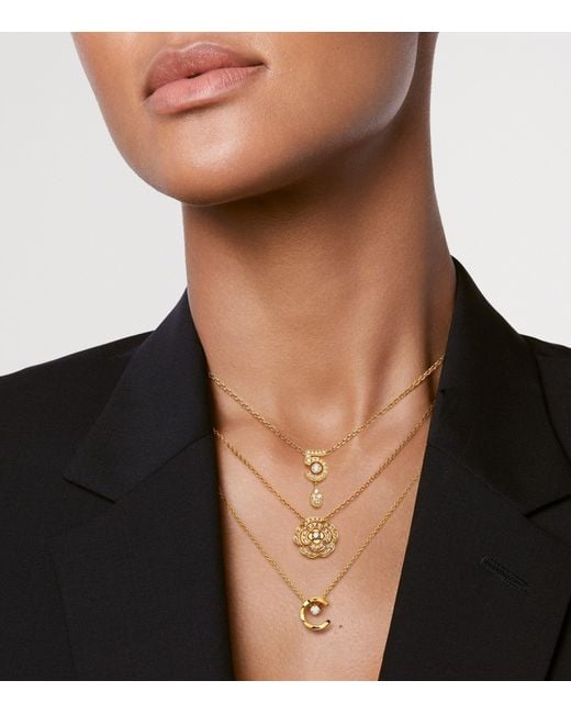 Chanel Metallic And Diamond Eternal N°5 Necklace