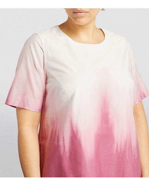 Marina Rinaldi Pink Cotton Sleeveless Midi Dress