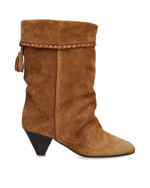 Isabel Marant Brown Suede Dalby Heeled Boots 55