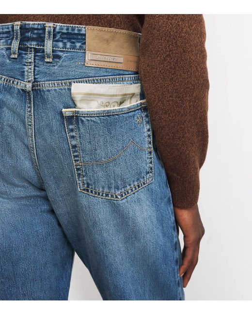 Jacob Cohen Blue Stretch-Cotton Sean Relaxed Jeans for men