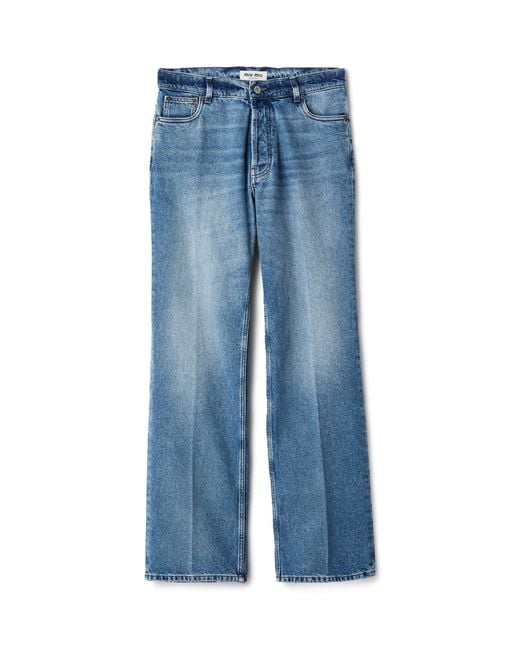 Miu Miu Blue Mid-Wash Denim Jeans
