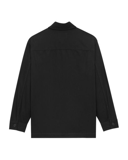 Saint Laurent Black Cotton-Linen Cassandre Overshirt for men