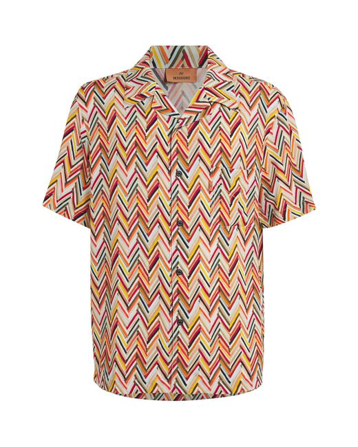 Missoni Orange Zigzag Print Shirt for men