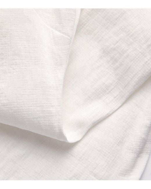 Brandon Maxwell White Linen-Blend Ridley Mini Dress