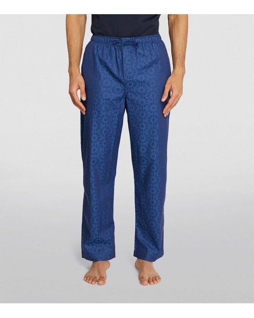 Derek Rose Blue Geometric Pyjama Bottoms for men