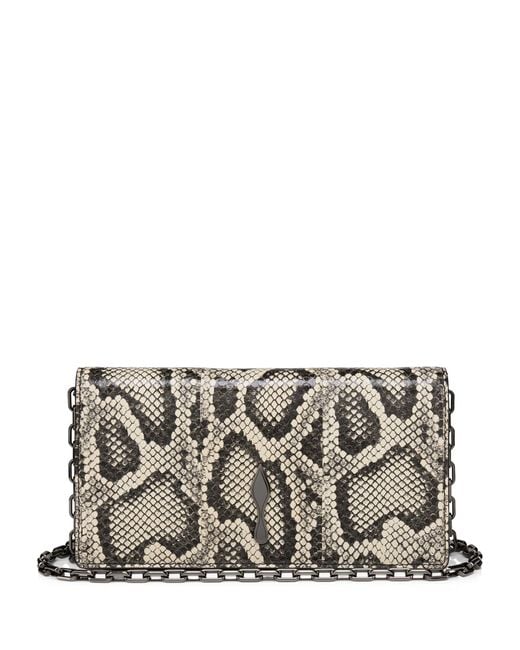 Christian Louboutin Metallic Bettina Snakeskin Clutch Bag