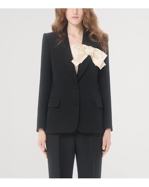 Valentino Black Virgin Wool-Silk Blazer