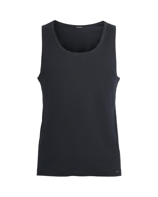 Hanro Black Cotton Essentials Tank Top
