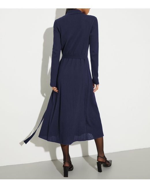 MAX&Co. Blue Cotton Midi Shirt Dress