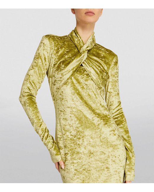 Nanushka Yellow Velvet Franci Maxi Dress